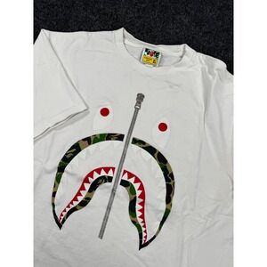 BAPE A Bathing Ape Shark Face Camo T-Shirt White Mens XL Streetwear